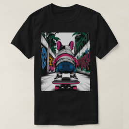 Bulldog Rides A Skateboard T Shirt