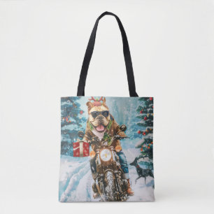 Bulldog Riding Motorcycle jul jul Tygkasse