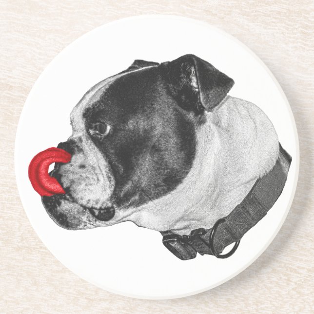 Bulldog Röd Accent Coaster Underlägg (Framsidan)
