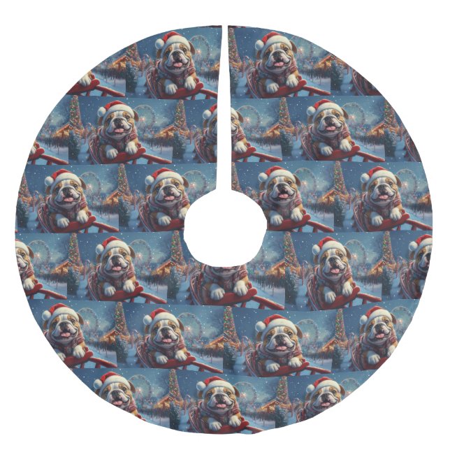 Bulldog Roller Coaster Jul Julgransmatta Borstad Polyester (Framsidan)