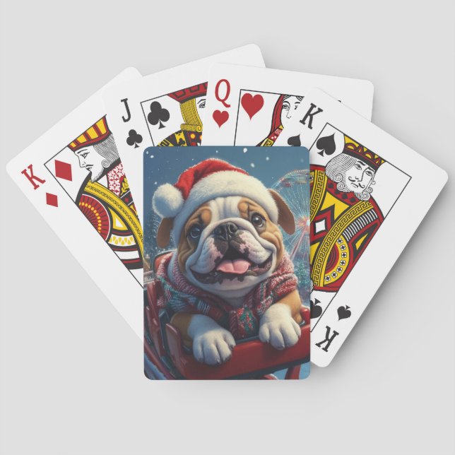 Bulldog Roller Underlägg jul Casinokort (Baksidan)