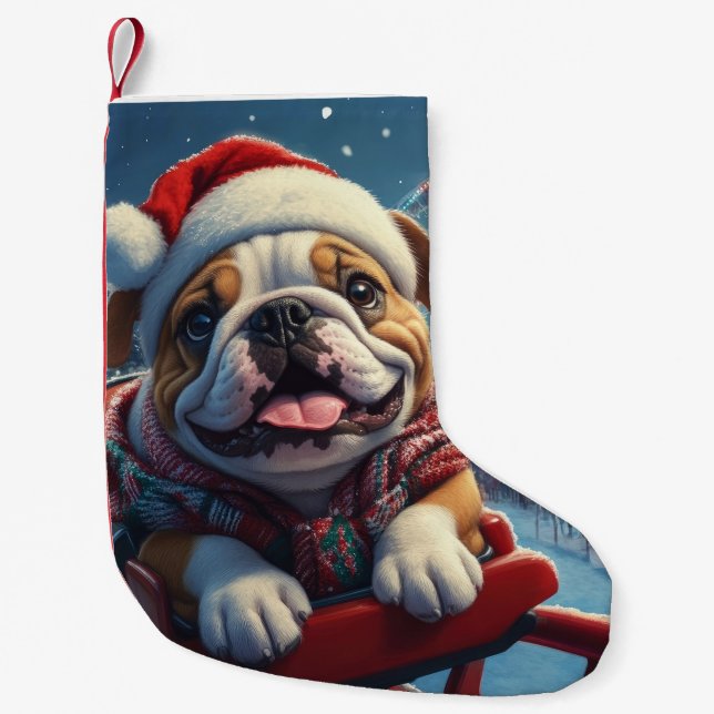 Bulldog Roller Underlägg jul Liten Julstrumpa (Framsidan)