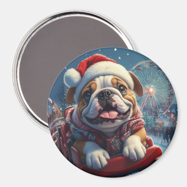 Bulldog Roller Underlägg jul Magnet (Front/Back)