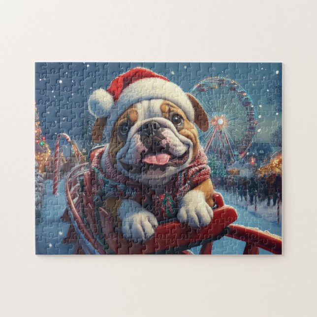 Bulldog Roller Underlägg jul Pussel (Horisontell)
