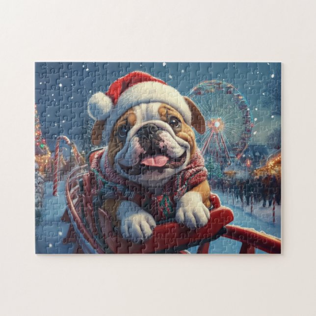 Bulldog Roller Underlägg jul Pussel (Horisontell)