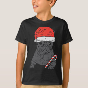 Bulldog Santa Frenchie Hund jul Julafton Kvinnor T Shirt