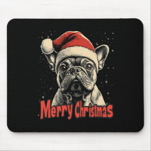 Bulldog Santa Hat God jul Julafton Hund älskare P Musmatta
