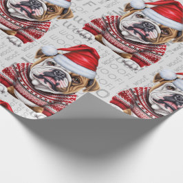 Bulldog Santa jul för Hundälskare Presentpapper