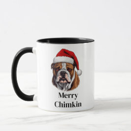 Bulldog Santa mössa jul Mugg