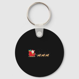 Bulldog Santa Sleigh - Roligt Bulldog Julafton Nyckelring