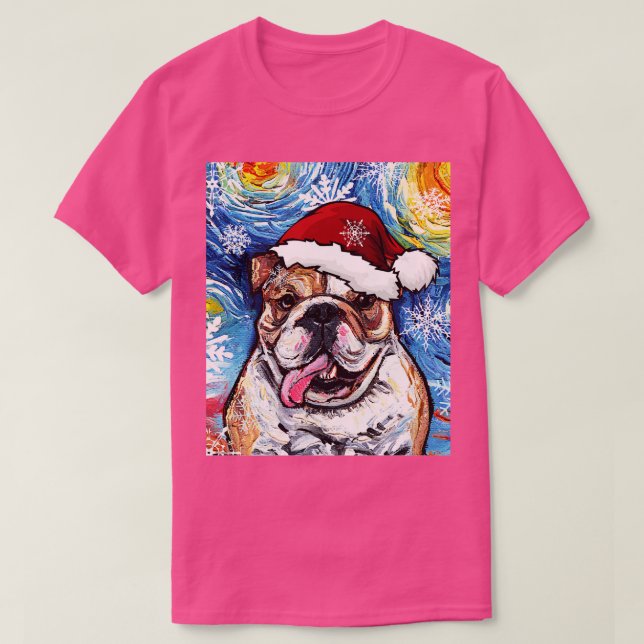Bulldog Santa T Shirt (Design framsida)