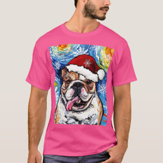 Bulldog Santa T Shirt