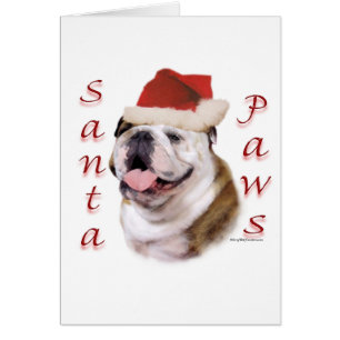 Bulldog Santa Tassar Hälsningskort