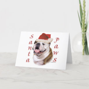 Bulldog Santa Tassar Helgkort