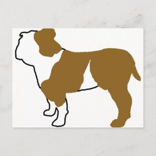 bulldog silhouette vykort