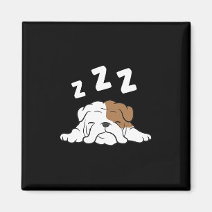 Bulldog Sleeping Bulldog Pajama Roligt Bulldog Magnet