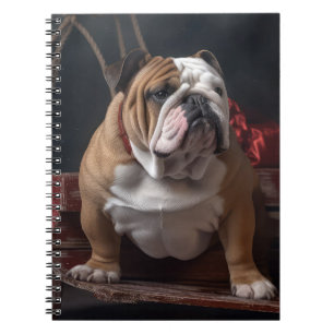 Bulldog Snowy släde juldekoration Anteckningsbok