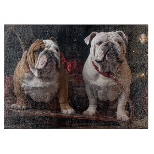 Bulldog Snowy Sleigh-juldekalor (Framsidan)