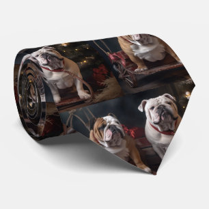Bulldog Snowy Sleigh-juldekalor Slips