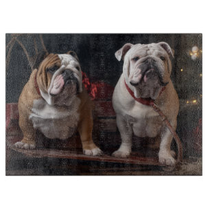 Bulldog Snowy Sleigh Juldekoration