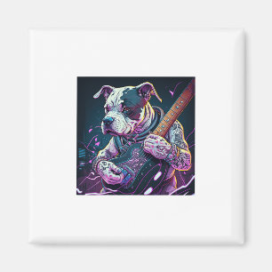 Bulldog spelar Electric Guitar Sten Magnet