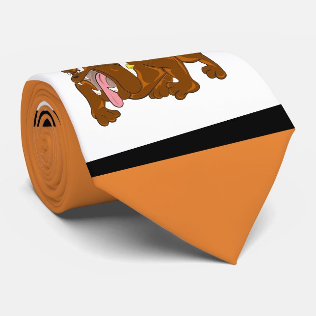 Bulldog Sporter Blue Orange White Necktie Slips (Rullad)