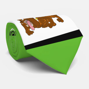 Bulldog Sports Team Grönt White Necktie Slips