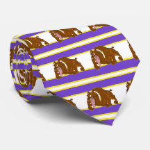 Bulldog Sports Team Lila White Necktie