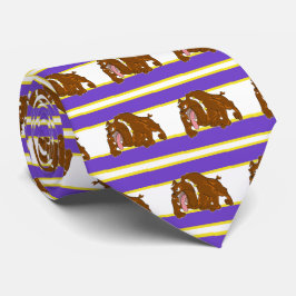 Bulldog Sports Team Lila White Necktie Slips
