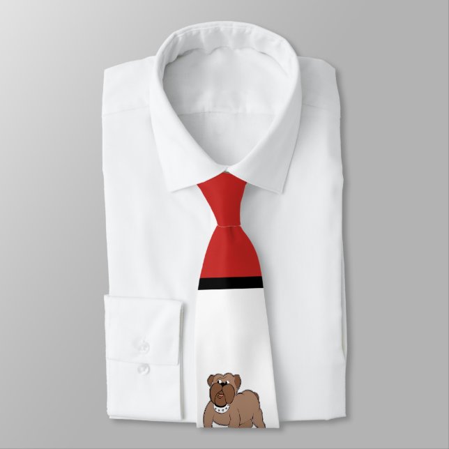 Bulldog Sports Team Maroon White Necktie Slips (Bunden)