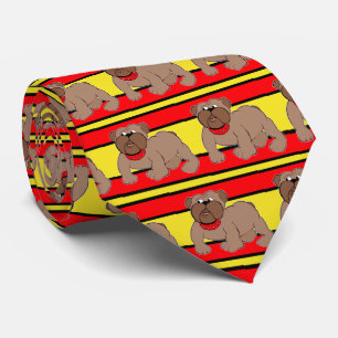 Bulldog Sports Team Red Gult Necktie Slips