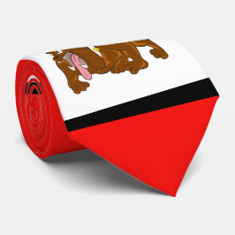 Bulldog Sports Team Red White Necktie Slips