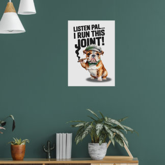 Bulldog Springa Denna Poster