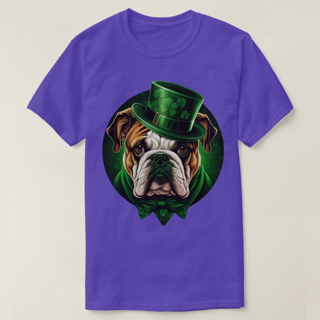 Bulldog St patricks day 7 T Shirt (Design framsida)