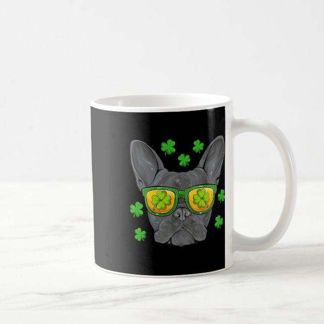 Bulldog St patrick's day Frenchie Älskare Manar Kv Kaffemugg (Höger)