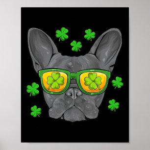 Bulldog St patrick's day Frenchie Älskare Manar Kv Poster