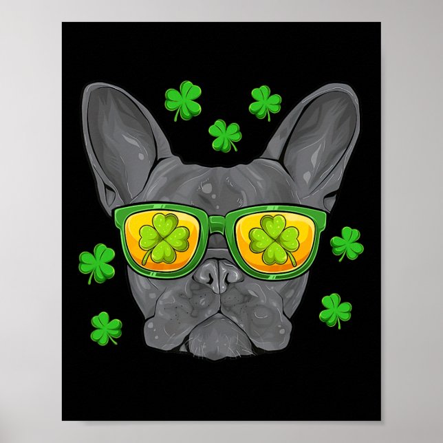 Bulldog St patrick's day Frenchie Älskare Manar Kv Poster (Framsidan)