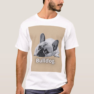 Bulldog Starkt Ansiktsdesign T Shirt