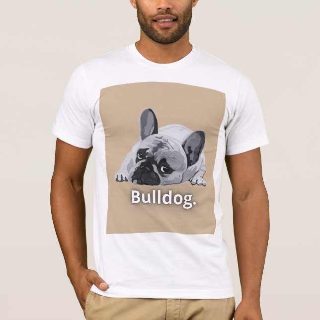 Bulldog Starkt Ansiktsdesign T Shirt (Framsida)
