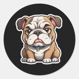 Bulldog Sticker Runt Klistermärke