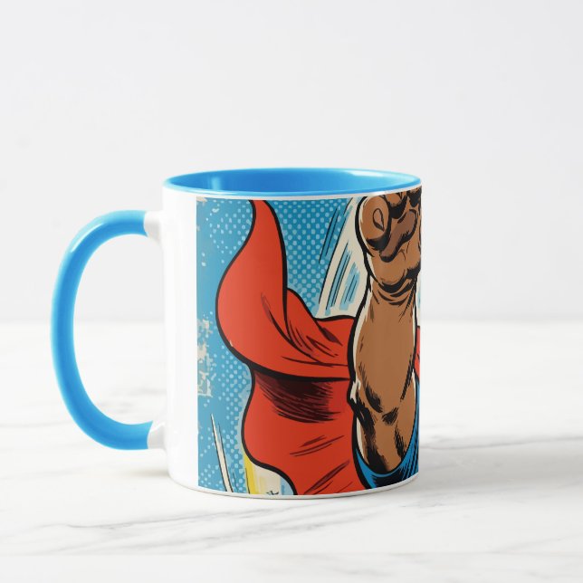 Bulldog Superhero Flying with Cape Mugg (Vänster)