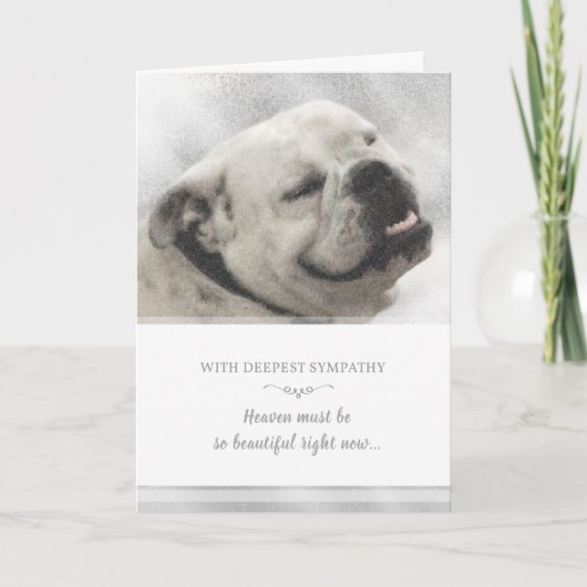 Bulldog Sympathy Card - himlen måste vara vacker Kort (Framsida)
