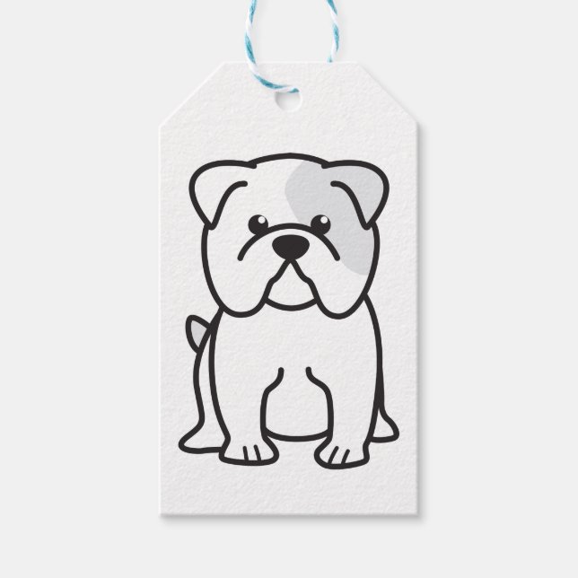 Bulldog-Tecknad Presentetikett (Framsidan)
