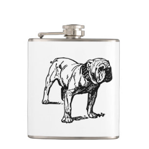 bulldog teckning fickplunta