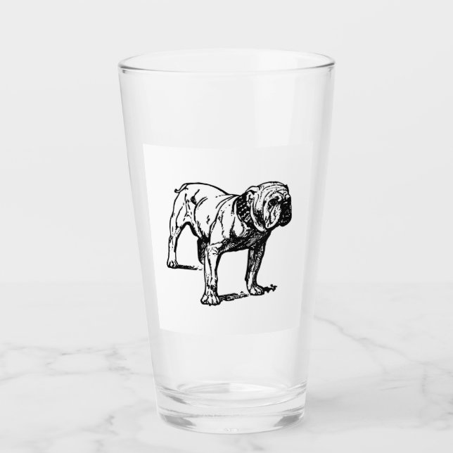 bulldog teckning glaskopp (Framsida)