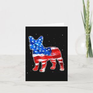 Bulldog Tie Dye Amerikansk Flagga Patriotisk 4:e J Kort