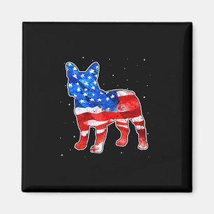 Bulldog Tie Dye Amerikansk Flagga Patriotisk 4:e J Magnet