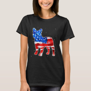 Bulldog Tie Dye Amerikansk Flagga Patriotisk 4:e J T Shirt