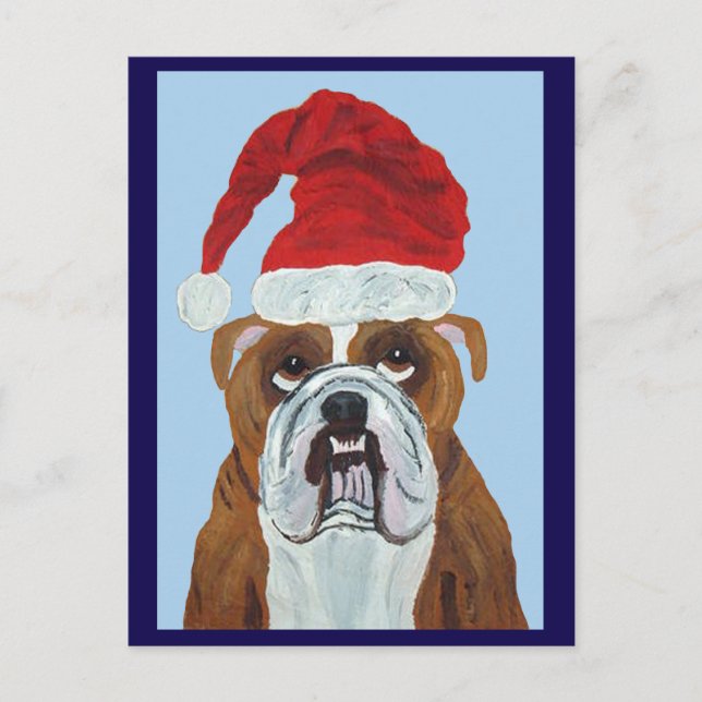 Bulldog Tomte Vykort (Framsida)