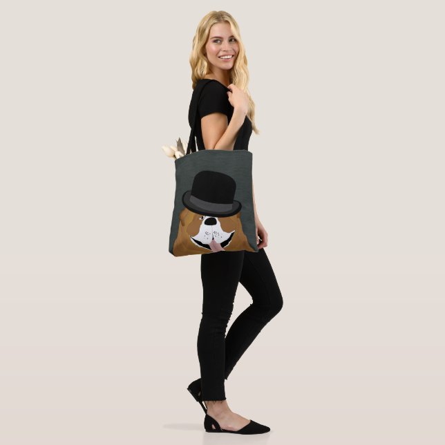 Bulldog Tote Bag Tygkasse (På modell)